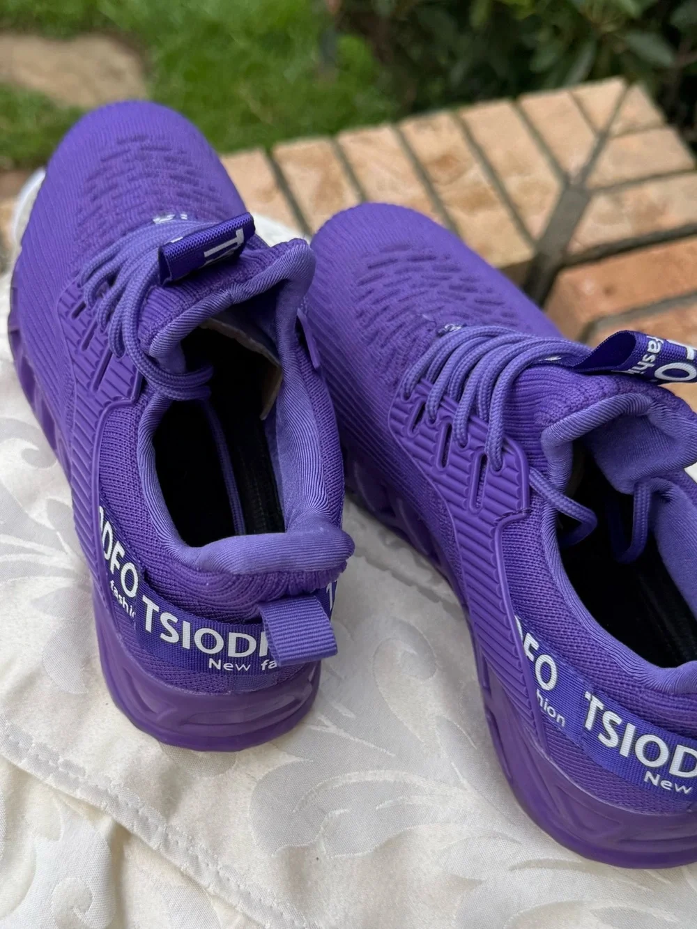 💜TSIODFO Women’s Purple Knit Sneakers Chunky Sole Athletic Walking Shoes 6.5